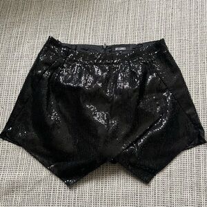 Missguided Black Sequin High Waist Skort